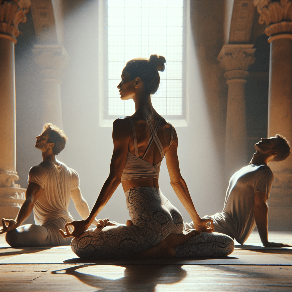 Postures de yoga 6 lettres - crédits Dall E 3