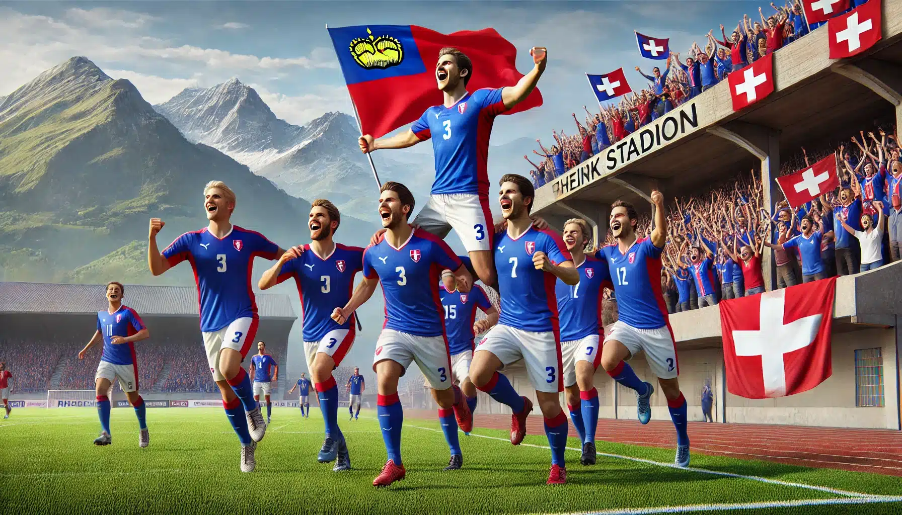 Équipe du liechtenstein de football - crédits Dall E 3