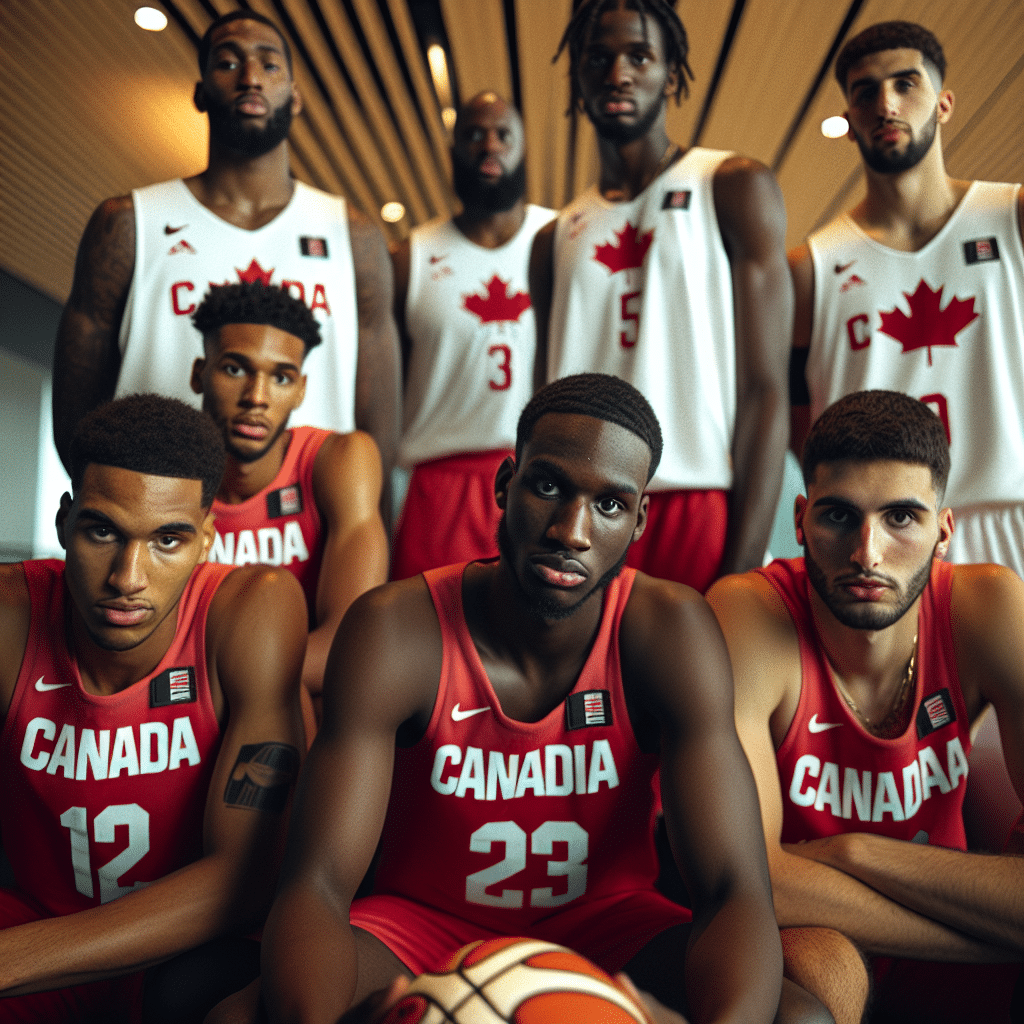 Équipe du canada masculine de basket-ball joueurs - crédits Dall E 3