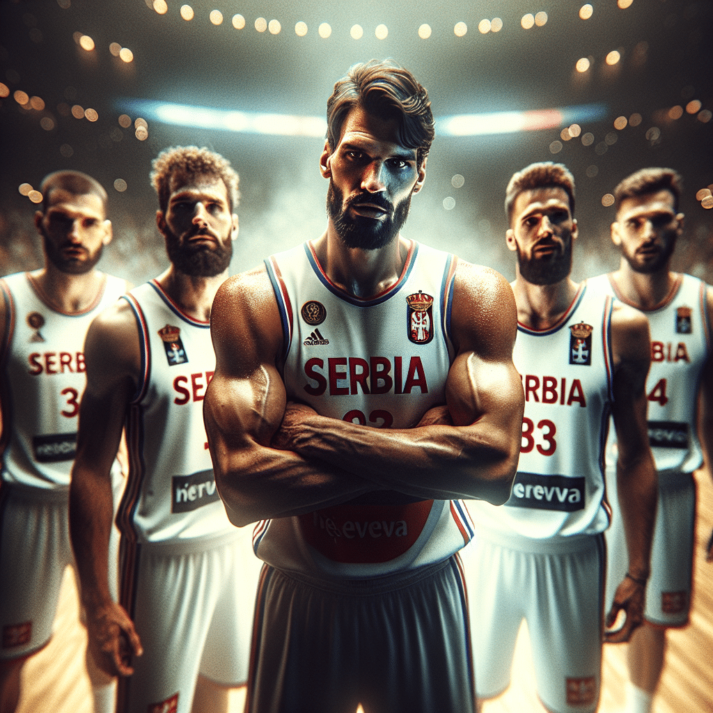 Équipe de serbie masculine de basket-ball joueurs - crédits Dall E 3