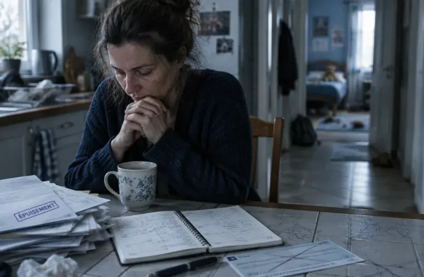 Burn out maternel : mère épuisée en cuisine