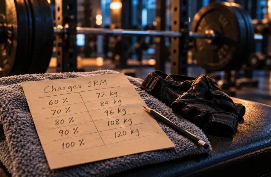 Tableau charge musculation : pourcentages 1RM et kilos à mettre sur la barre